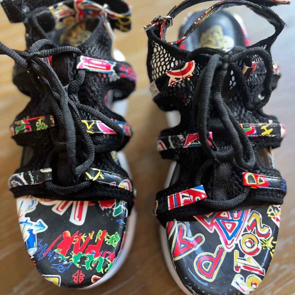 Graffiti Graphic Women's Sandals- new, never worn